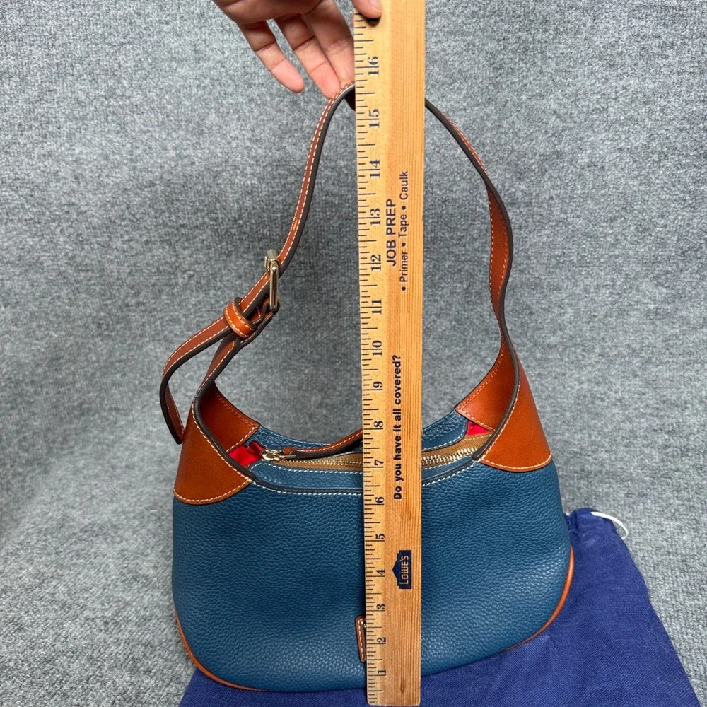 Dooney & Bourke Hobo Shoulder Bag Blue Pebble Leather Dustbag Inner Pockets